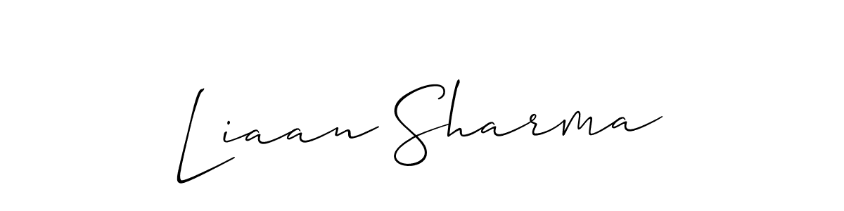 if you are searching for the best signature style for your name Liaan Sharma. so please give up your signature search. here we have designed multiple signature styles  using Allison_Script. Liaan Sharma signature style 2 images and pictures png