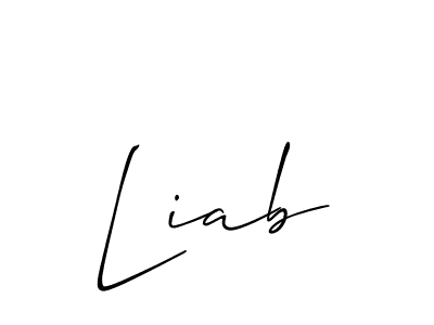 if you are searching for the best signature style for your name Liab. so please give up your signature search. here we have designed multiple signature styles  using Allison_Script. Liab signature style 2 images and pictures png