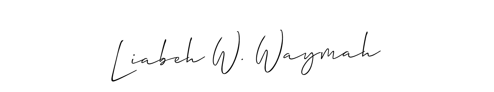 You should practise on your own different ways (Allison_Script) to write your name (Liabeh W. Waymah) in signature. don't let someone else do it for you. Liabeh W. Waymah signature style 2 images and pictures png