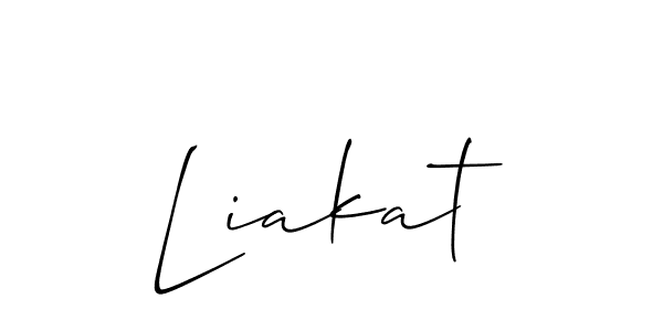 How to make Liakat signature? Allison_Script is a professional autograph style. Create handwritten signature for Liakat name. Liakat signature style 2 images and pictures png