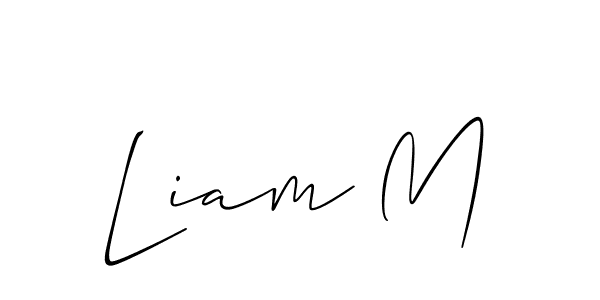 Liam M stylish signature style. Best Handwritten Sign (Allison_Script) for my name. Handwritten Signature Collection Ideas for my name Liam M. Liam M signature style 2 images and pictures png
