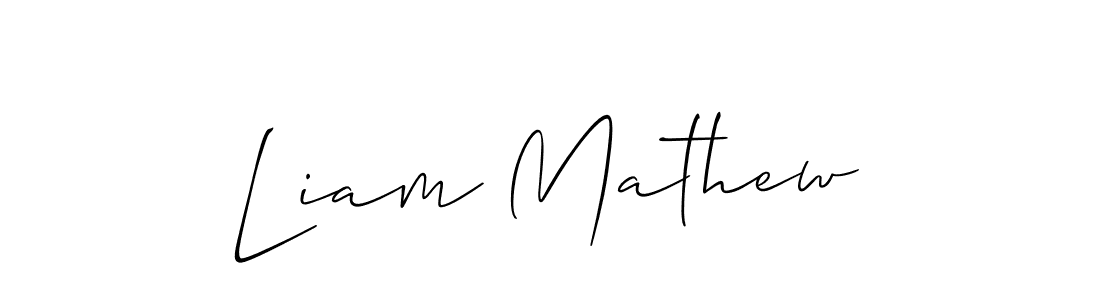 Make a beautiful signature design for name Liam Mathew. With this signature (Allison_Script) style, you can create a handwritten signature for free. Liam Mathew signature style 2 images and pictures png