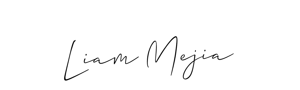 Liam Mejia stylish signature style. Best Handwritten Sign (Allison_Script) for my name. Handwritten Signature Collection Ideas for my name Liam Mejia. Liam Mejia signature style 2 images and pictures png