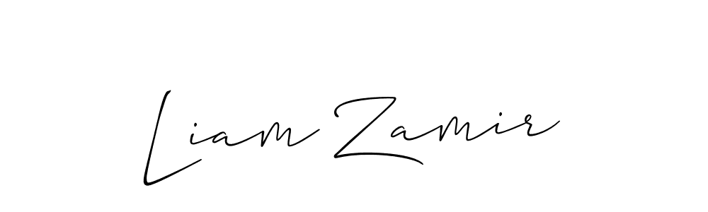 How to make Liam Zamir name signature. Use Allison_Script style for creating short signs online. This is the latest handwritten sign. Liam Zamir signature style 2 images and pictures png