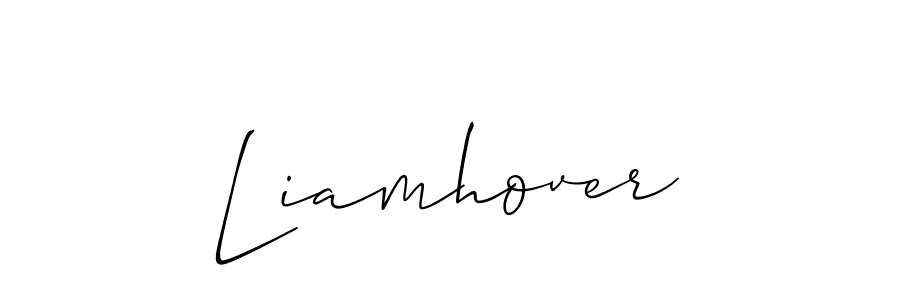 How to make Liamhover name signature. Use Allison_Script style for creating short signs online. This is the latest handwritten sign. Liamhover signature style 2 images and pictures png
