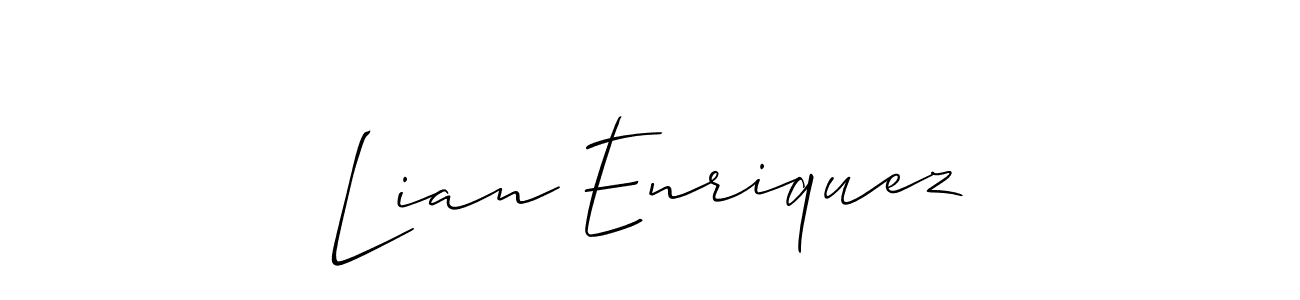 How to Draw Lian Enriquez signature style? Allison_Script is a latest design signature styles for name Lian Enriquez. Lian Enriquez signature style 2 images and pictures png