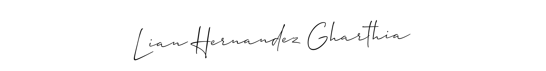 It looks lik you need a new signature style for name Lian Hernandez Gharthia. Design unique handwritten (Allison_Script) signature with our free signature maker in just a few clicks. Lian Hernandez Gharthia signature style 2 images and pictures png