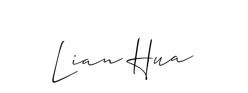 The best way (Allison_Script) to make a short signature is to pick only two or three words in your name. The name Lian Hua include a total of six letters. For converting this name. Lian Hua signature style 2 images and pictures png