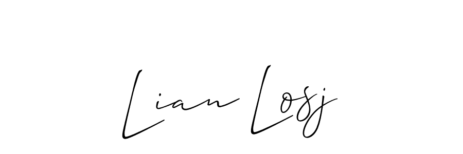 The best way (Allison_Script) to make a short signature is to pick only two or three words in your name. The name Lian Losj include a total of six letters. For converting this name. Lian Losj signature style 2 images and pictures png