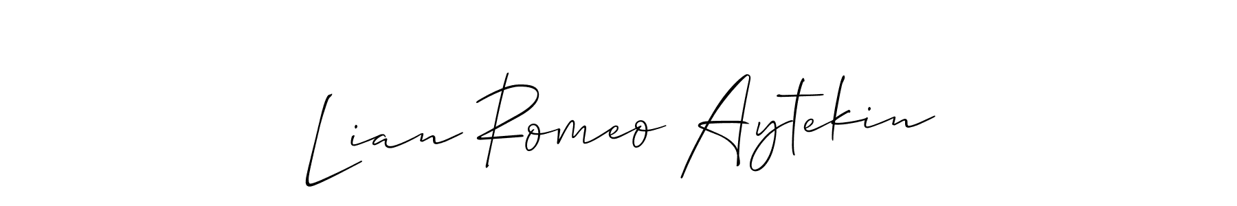 Design your own signature with our free online signature maker. With this signature software, you can create a handwritten (Allison_Script) signature for name Lian Romeo Aytekin. Lian Romeo Aytekin signature style 2 images and pictures png