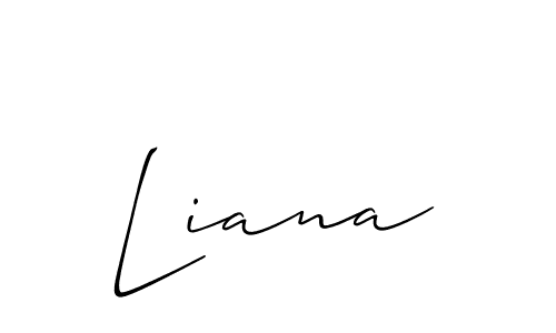 Use a signature maker to create a handwritten signature online. With this signature software, you can design (Allison_Script) your own signature for name Liana. Liana signature style 2 images and pictures png