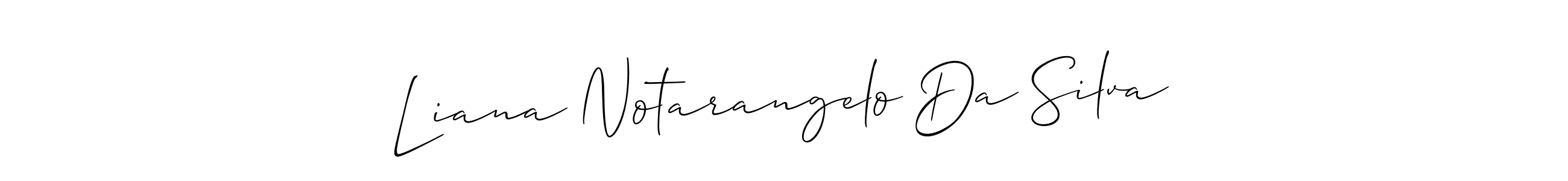 See photos of Liana Notarangelo Da Silva official signature by Spectra . Check more albums & portfolios. Read reviews & check more about Allison_Script font. Liana Notarangelo Da Silva signature style 2 images and pictures png