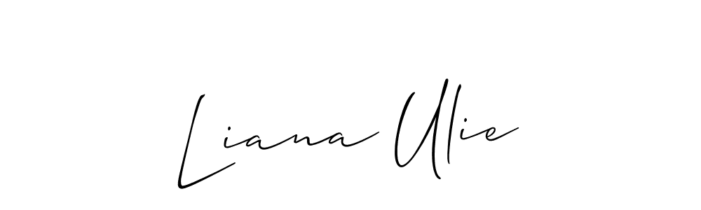 Liana Ulie stylish signature style. Best Handwritten Sign (Allison_Script) for my name. Handwritten Signature Collection Ideas for my name Liana Ulie. Liana Ulie signature style 2 images and pictures png