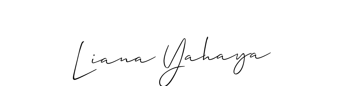 Create a beautiful signature design for name Liana Yahaya. With this signature (Allison_Script) fonts, you can make a handwritten signature for free. Liana Yahaya signature style 2 images and pictures png