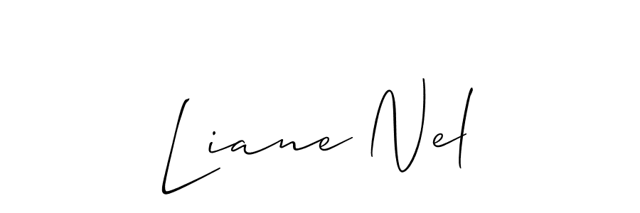 The best way (Allison_Script) to make a short signature is to pick only two or three words in your name. The name Liane Nel include a total of six letters. For converting this name. Liane Nel signature style 2 images and pictures png