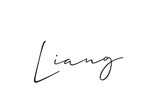 Make a beautiful signature design for name Liang. With this signature (Allison_Script) style, you can create a handwritten signature for free. Liang signature style 2 images and pictures png