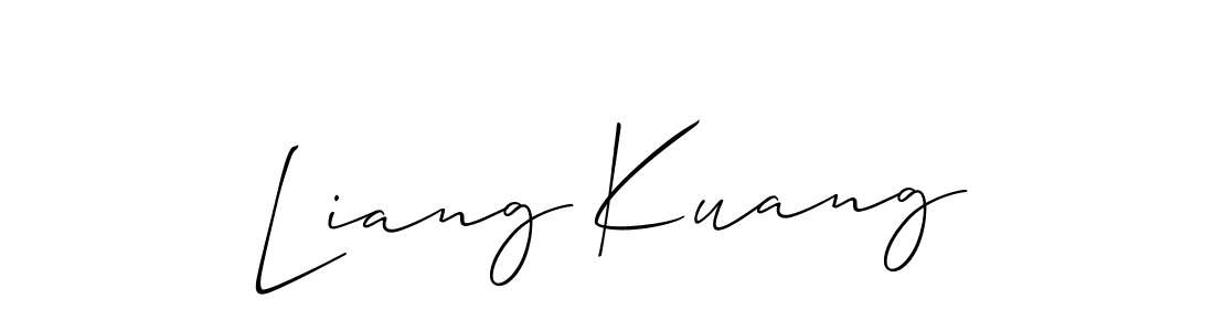 Create a beautiful signature design for name Liang Kuang. With this signature (Allison_Script) fonts, you can make a handwritten signature for free. Liang Kuang signature style 2 images and pictures png
