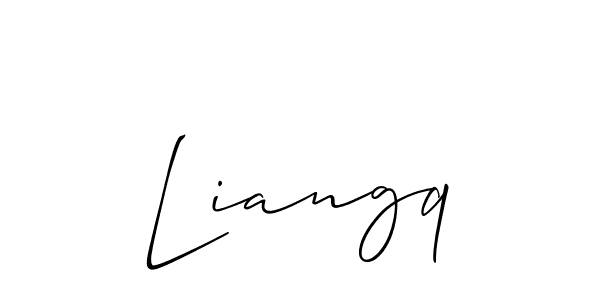 Make a beautiful signature design for name Liangq. With this signature (Allison_Script) style, you can create a handwritten signature for free. Liangq signature style 2 images and pictures png