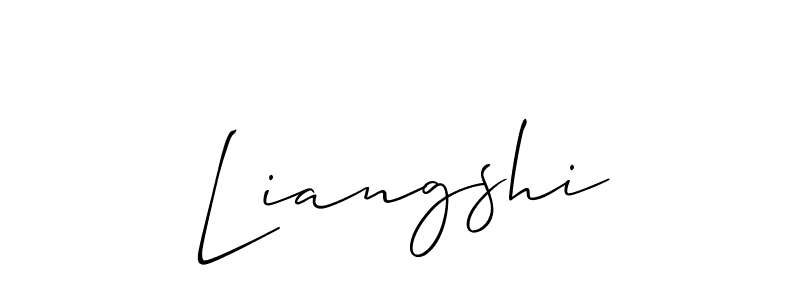 Use a signature maker to create a handwritten signature online. With this signature software, you can design (Allison_Script) your own signature for name Liangshi. Liangshi signature style 2 images and pictures png