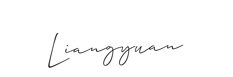 Design your own signature with our free online signature maker. With this signature software, you can create a handwritten (Allison_Script) signature for name Liangyuan. Liangyuan signature style 2 images and pictures png