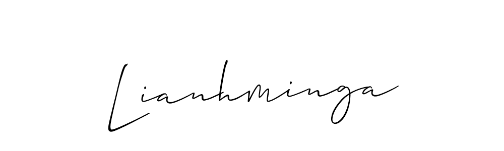 if you are searching for the best signature style for your name Lianhminga. so please give up your signature search. here we have designed multiple signature styles  using Allison_Script. Lianhminga signature style 2 images and pictures png