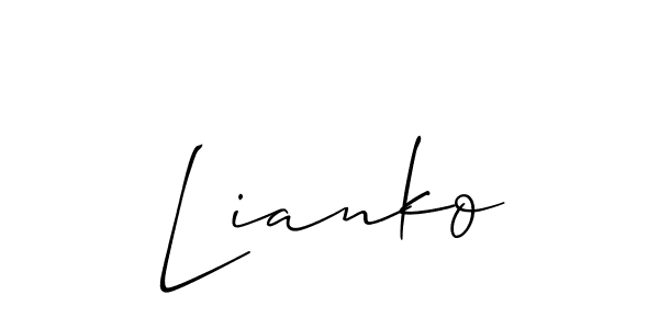 You should practise on your own different ways (Allison_Script) to write your name (Lianko) in signature. don't let someone else do it for you. Lianko signature style 2 images and pictures png