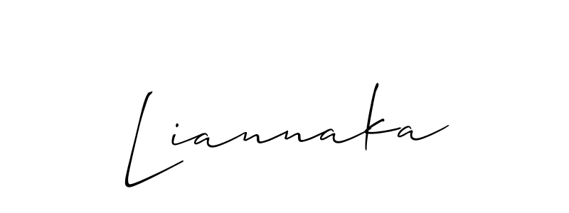 The best way (Allison_Script) to make a short signature is to pick only two or three words in your name. The name Liannaka include a total of six letters. For converting this name. Liannaka signature style 2 images and pictures png