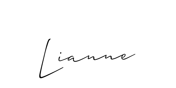 Use a signature maker to create a handwritten signature online. With this signature software, you can design (Allison_Script) your own signature for name Lianne. Lianne signature style 2 images and pictures png