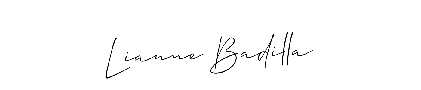 Once you've used our free online signature maker to create your best signature Allison_Script style, it's time to enjoy all of the benefits that Lianne Badilla name signing documents. Lianne Badilla signature style 2 images and pictures png