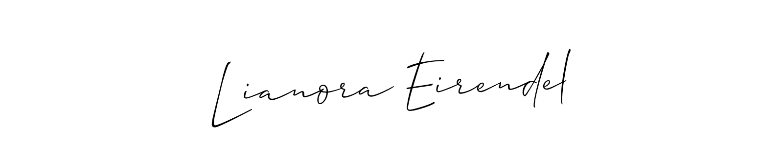 if you are searching for the best signature style for your name Lianora Eirendel. so please give up your signature search. here we have designed multiple signature styles  using Allison_Script. Lianora Eirendel signature style 2 images and pictures png