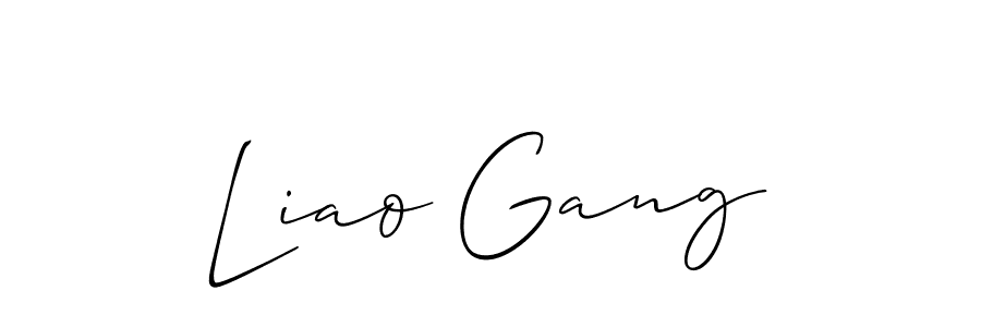 Make a beautiful signature design for name Liao Gang. With this signature (Allison_Script) style, you can create a handwritten signature for free. Liao Gang signature style 2 images and pictures png
