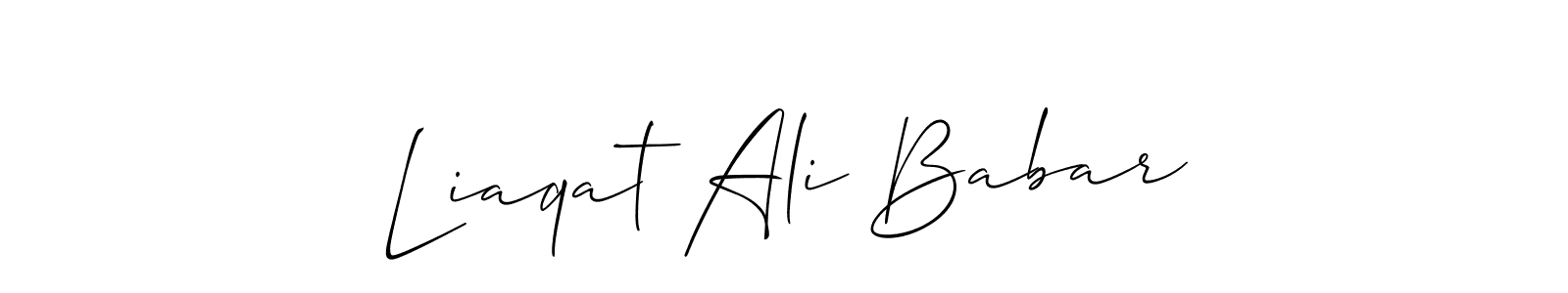 This is the best signature style for the Liaqat Ali Babar name. Also you like these signature font (Allison_Script). Mix name signature. Liaqat Ali Babar signature style 2 images and pictures png