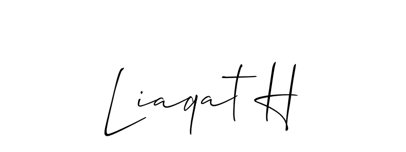 This is the best signature style for the Liaqat H name. Also you like these signature font (Allison_Script). Mix name signature. Liaqat H signature style 2 images and pictures png