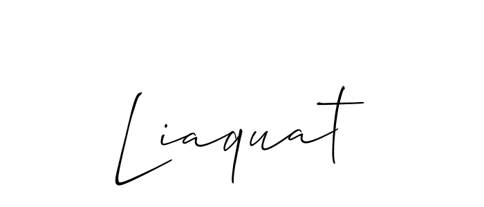 if you are searching for the best signature style for your name Liaquat. so please give up your signature search. here we have designed multiple signature styles  using Allison_Script. Liaquat signature style 2 images and pictures png