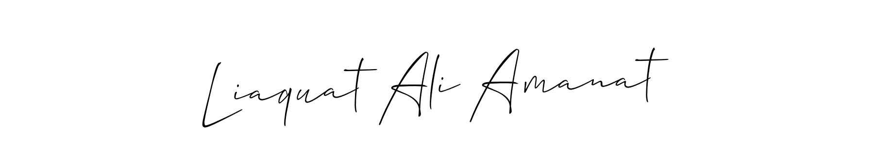 The best way (Allison_Script) to make a short signature is to pick only two or three words in your name. The name Liaquat Ali Amanat include a total of six letters. For converting this name. Liaquat Ali Amanat signature style 2 images and pictures png