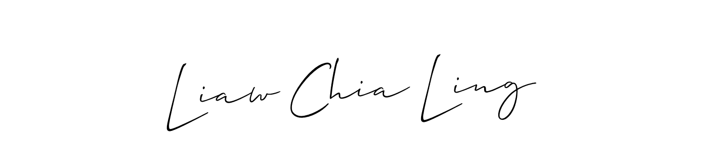 Make a short Liaw Chia Ling signature style. Manage your documents anywhere anytime using Allison_Script. Create and add eSignatures, submit forms, share and send files easily. Liaw Chia Ling signature style 2 images and pictures png