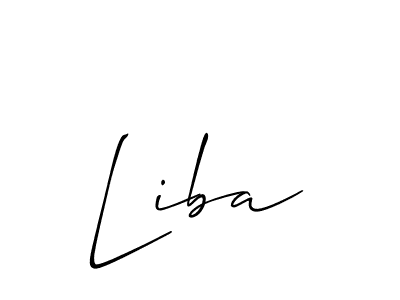 Make a beautiful signature design for name Liba. With this signature (Allison_Script) style, you can create a handwritten signature for free. Liba signature style 2 images and pictures png
