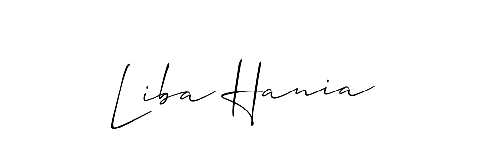 Once you've used our free online signature maker to create your best signature Allison_Script style, it's time to enjoy all of the benefits that Liba Hania name signing documents. Liba Hania signature style 2 images and pictures png