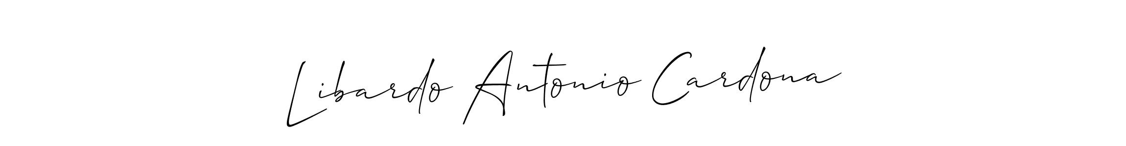 How to make Libardo Antonio Cardona name signature. Use Allison_Script style for creating short signs online. This is the latest handwritten sign. Libardo Antonio Cardona signature style 2 images and pictures png