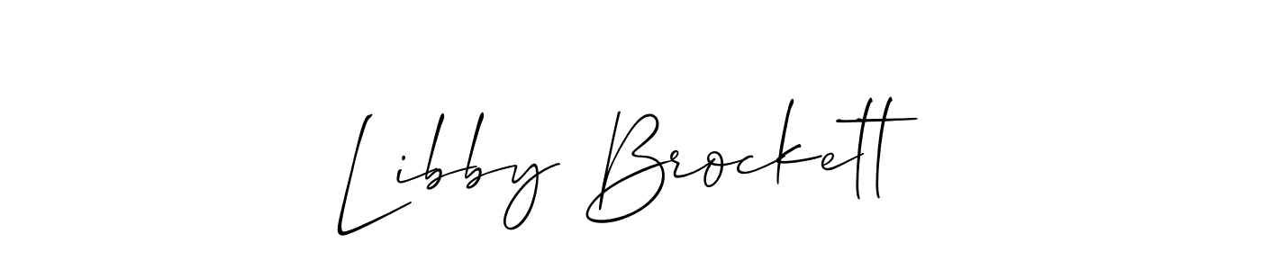 How to make Libby Brockett name signature. Use Allison_Script style for creating short signs online. This is the latest handwritten sign. Libby Brockett signature style 2 images and pictures png