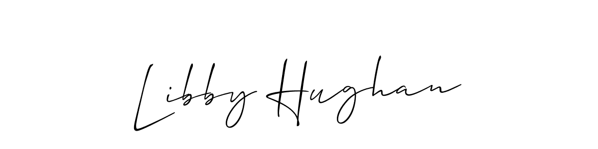 Make a beautiful signature design for name Libby Hughan. With this signature (Allison_Script) style, you can create a handwritten signature for free. Libby Hughan signature style 2 images and pictures png