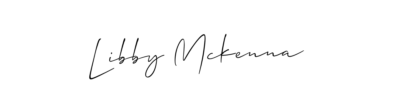 The best way (Allison_Script) to make a short signature is to pick only two or three words in your name. The name Libby Mckenna include a total of six letters. For converting this name. Libby Mckenna signature style 2 images and pictures png