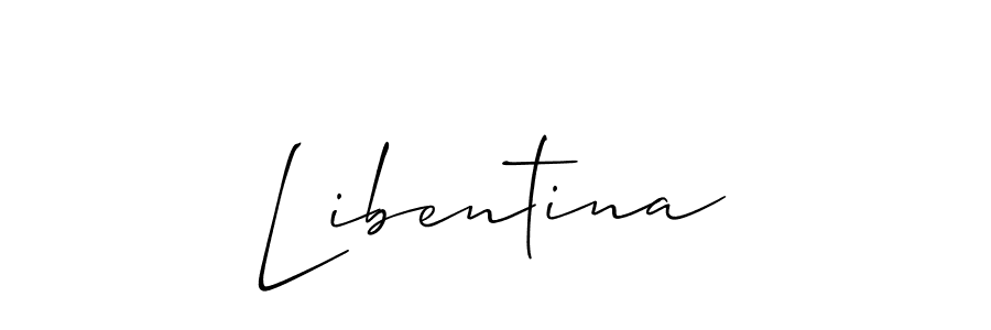 Libentina stylish signature style. Best Handwritten Sign (Allison_Script) for my name. Handwritten Signature Collection Ideas for my name Libentina. Libentina signature style 2 images and pictures png