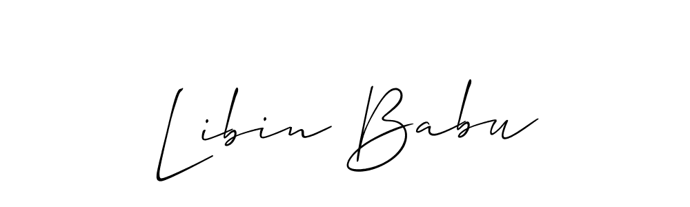 Allison_Script is a professional signature style that is perfect for those who want to add a touch of class to their signature. It is also a great choice for those who want to make their signature more unique. Get Libin Babu name to fancy signature for free. Libin Babu signature style 2 images and pictures png