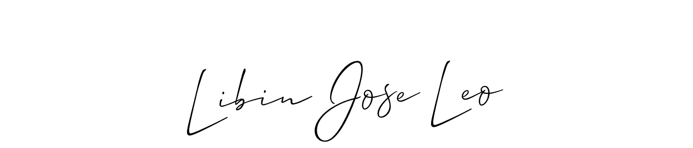 Create a beautiful signature design for name Libin Jose Leo. With this signature (Allison_Script) fonts, you can make a handwritten signature for free. Libin Jose Leo signature style 2 images and pictures png