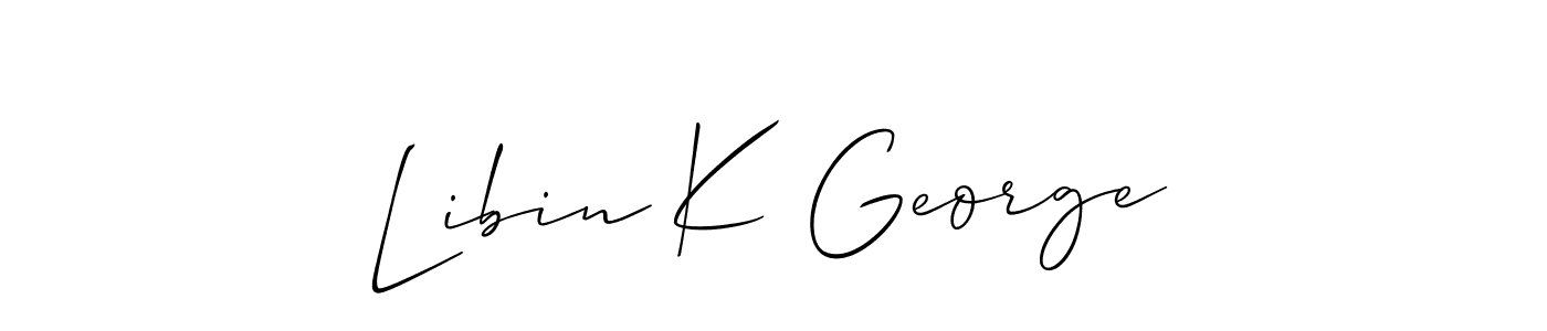 Check out images of Autograph of Libin K George name. Actor Libin K George Signature Style. Allison_Script is a professional sign style online. Libin K George signature style 2 images and pictures png