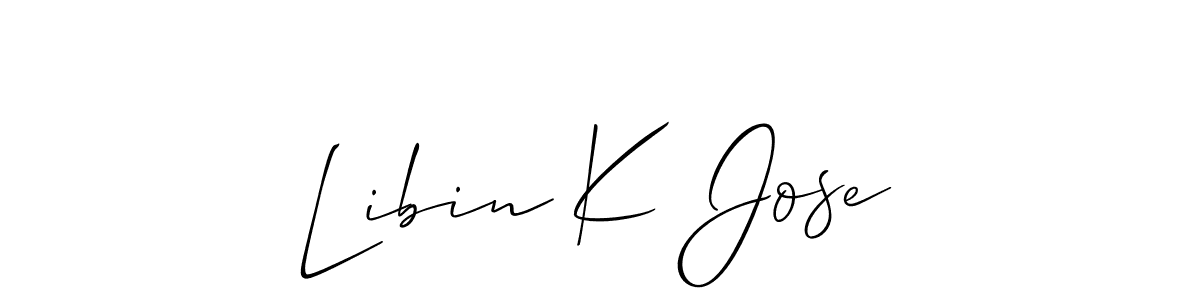 Libin K Jose stylish signature style. Best Handwritten Sign (Allison_Script) for my name. Handwritten Signature Collection Ideas for my name Libin K Jose. Libin K Jose signature style 2 images and pictures png