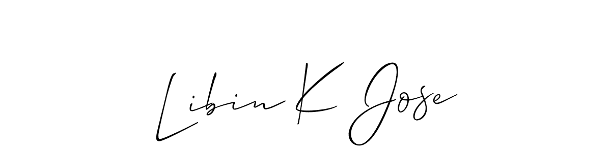 Similarly Allison_Script is the best handwritten signature design. Signature creator online .You can use it as an online autograph creator for name Libin K Jose. Libin K Jose signature style 2 images and pictures png