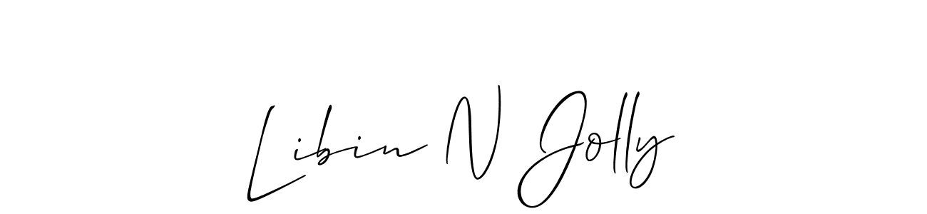 How to make Libin N Jolly name signature. Use Allison_Script style for creating short signs online. This is the latest handwritten sign. Libin N Jolly signature style 2 images and pictures png