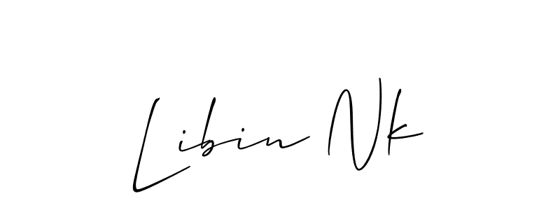 Create a beautiful signature design for name Libin Nk. With this signature (Allison_Script) fonts, you can make a handwritten signature for free. Libin Nk signature style 2 images and pictures png